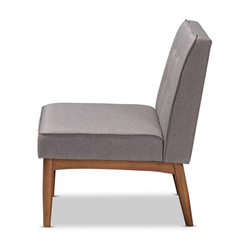 Mid-Century Gray Fabric Dining Chair