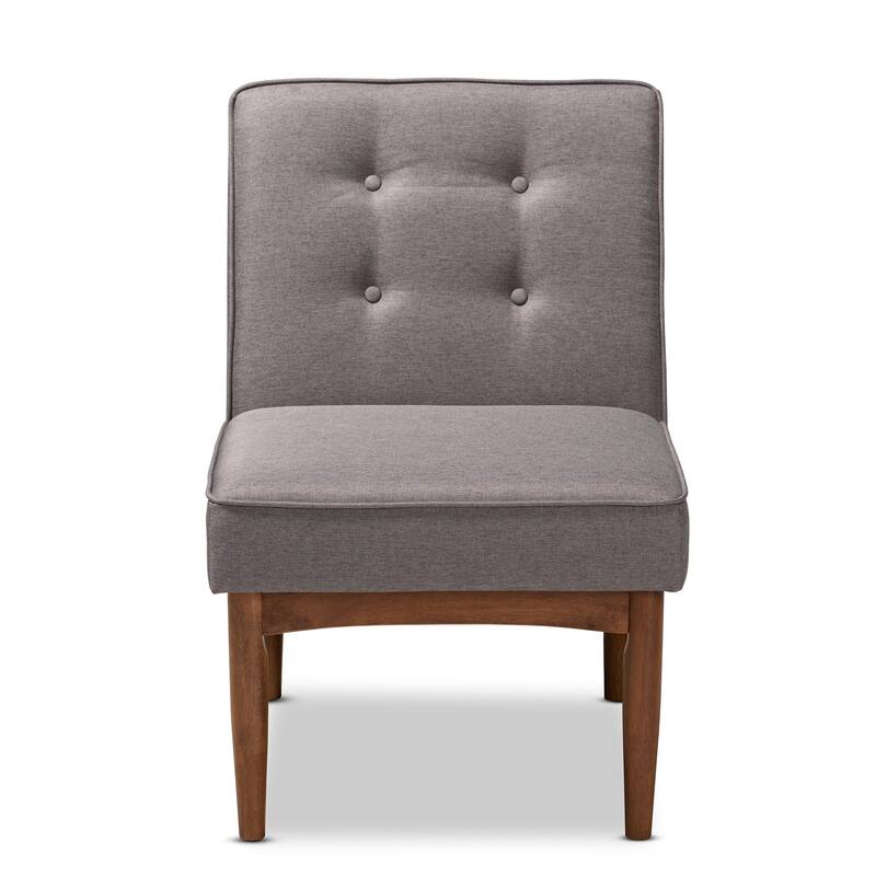 Mid-Century Gray Fabric Dining Chair