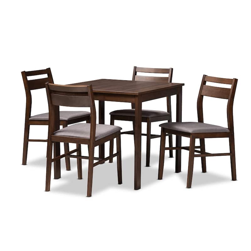 Contemporary Fabric 5-Piece Wood Dining Set - Grey
