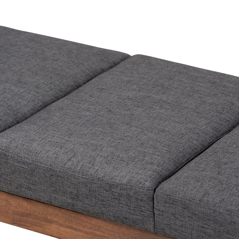 Mid-Century Fabric Bench