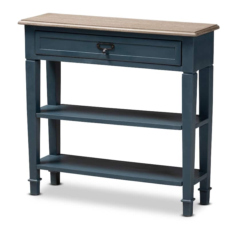 Baxton Studio French Country Blue Spruce Fiinished Wood Accent Console Table - N/A