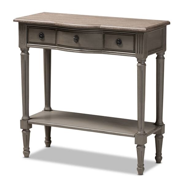 Baxton Studio French Country Grey Finished Wood 1 Drawer French Country Grey Finished Wood