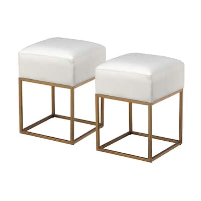 Somette Avalon Gold & White Accent Stools, Set of 2