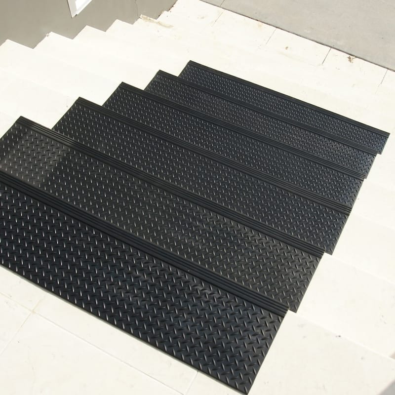 Rubber-Cal "Diamond-Plate Commercial" Step Mats - 2 Sizes