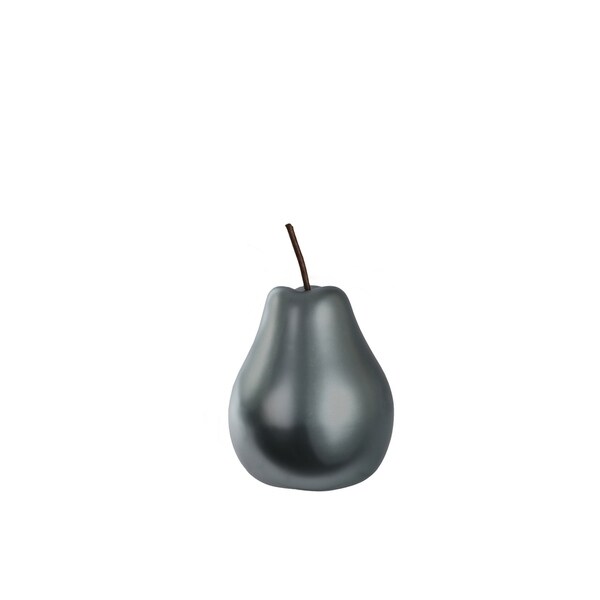 UTC44363: Ceramic Pear Figurine SM Chrome Finish Silver