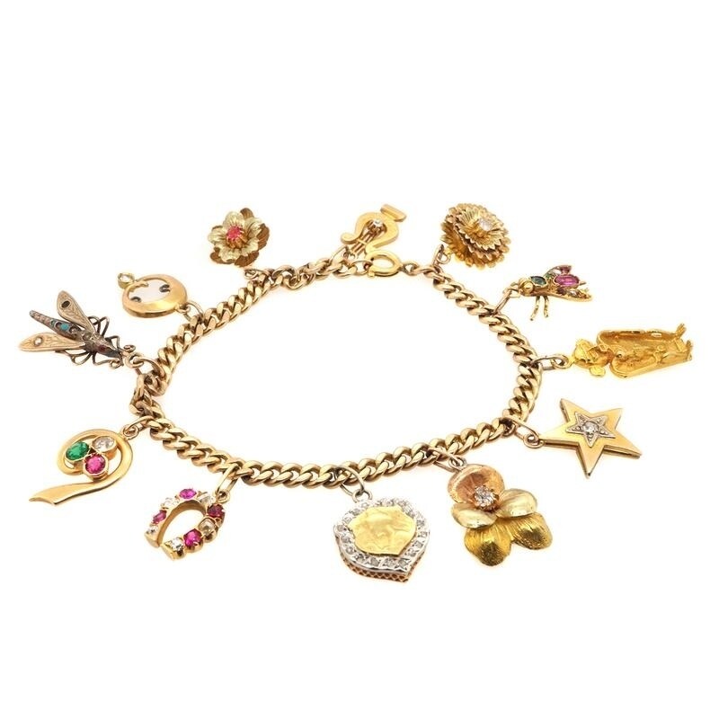 solid gold charm bracelet
