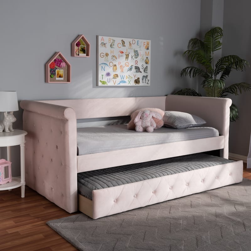 Copper Grove Saky Velvet Daybed with Trundle