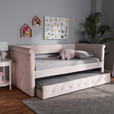 Copper Grove Saky Velvet Daybed with Trundle