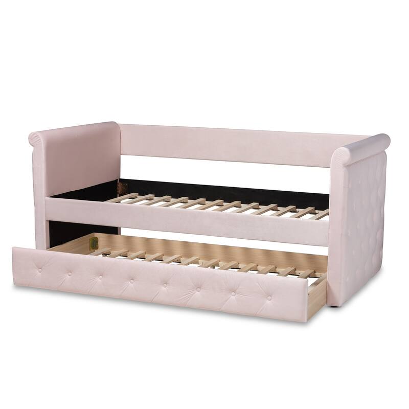 Copper Grove Saky Velvet Daybed with Trundle