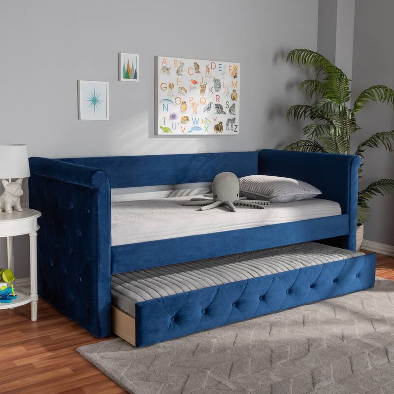 Copper Grove Saky Velvet Daybed with Trundle