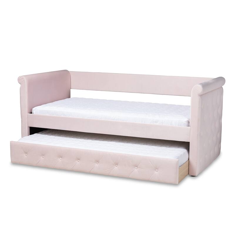Copper Grove Saky Velvet Daybed with Trundle