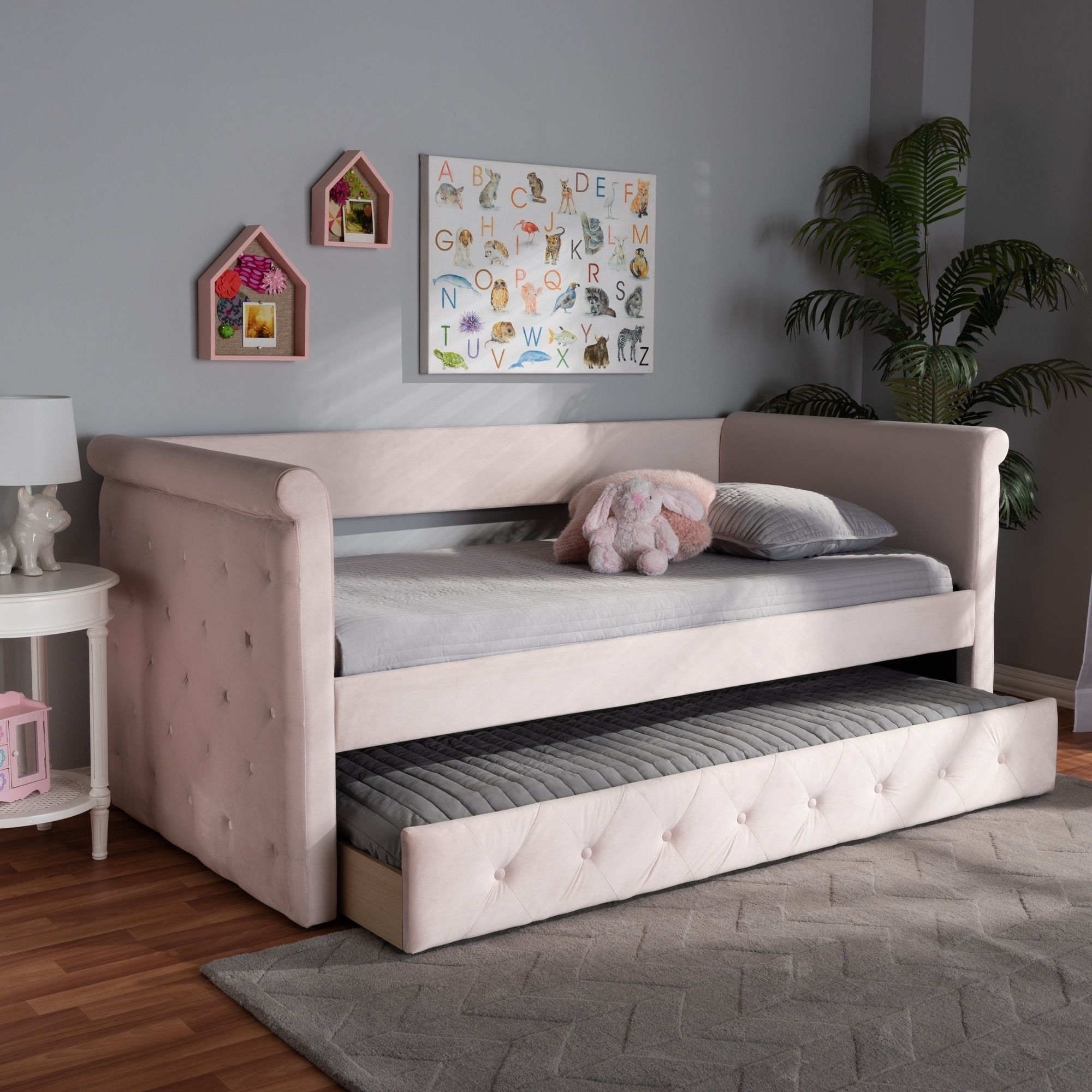 Copper Grove Saky Velvet Daybed with Trundle