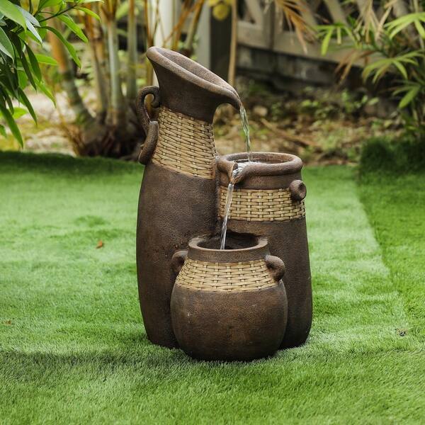 Outdoor Pitcher Resin Three Pitchers Outdoor Fountain - Bed Bath & Beyond - 27735804