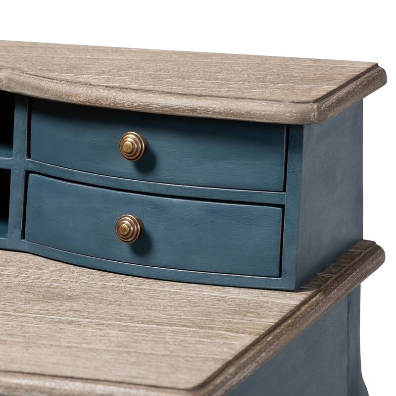 Copper Grove Kaniv Wood Writing Desk with Blue Spruce Finish