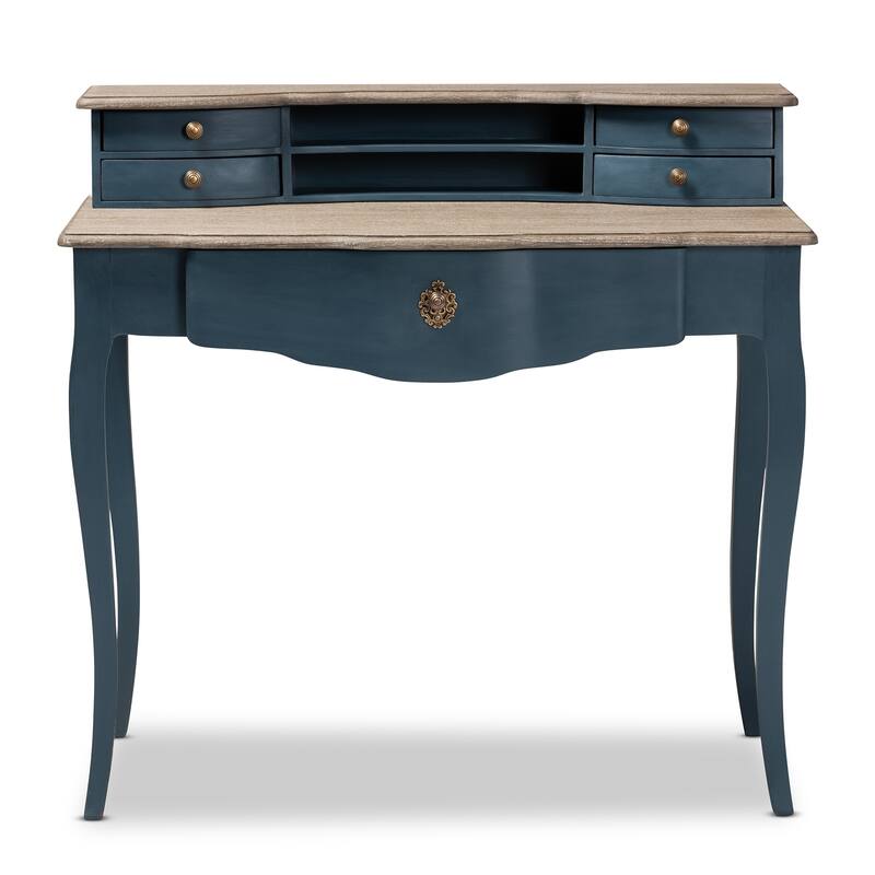Copper Grove Kaniv Wood Writing Desk with Blue Spruce Finish