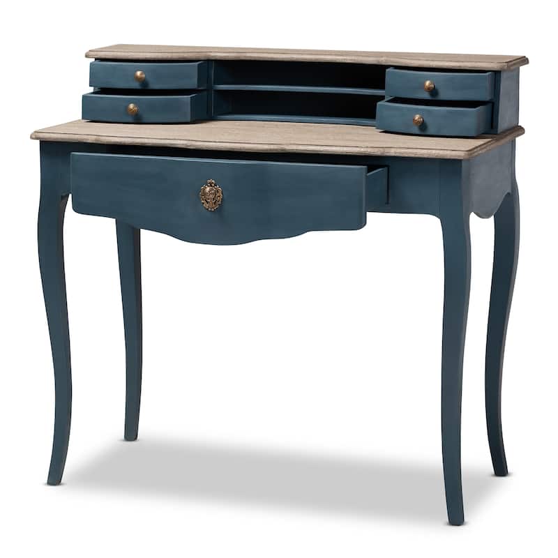 Copper Grove Kaniv Wood Writing Desk with Blue Spruce Finish