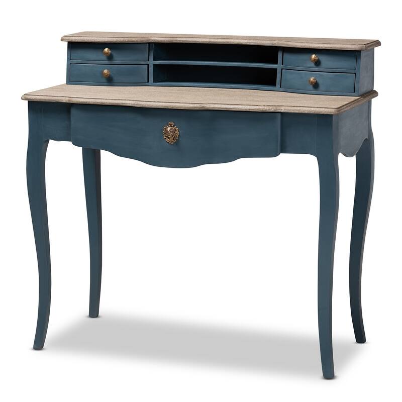 Copper Grove Kaniv Wood Writing Desk with Blue Spruce Finish - N/A