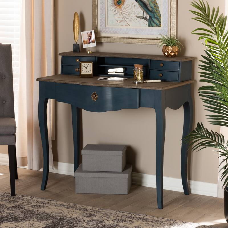 Copper Grove Kaniv Wood Writing Desk with Blue Spruce Finish
