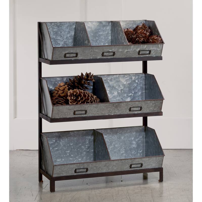 Industrial Metal Bin Organizer/Display