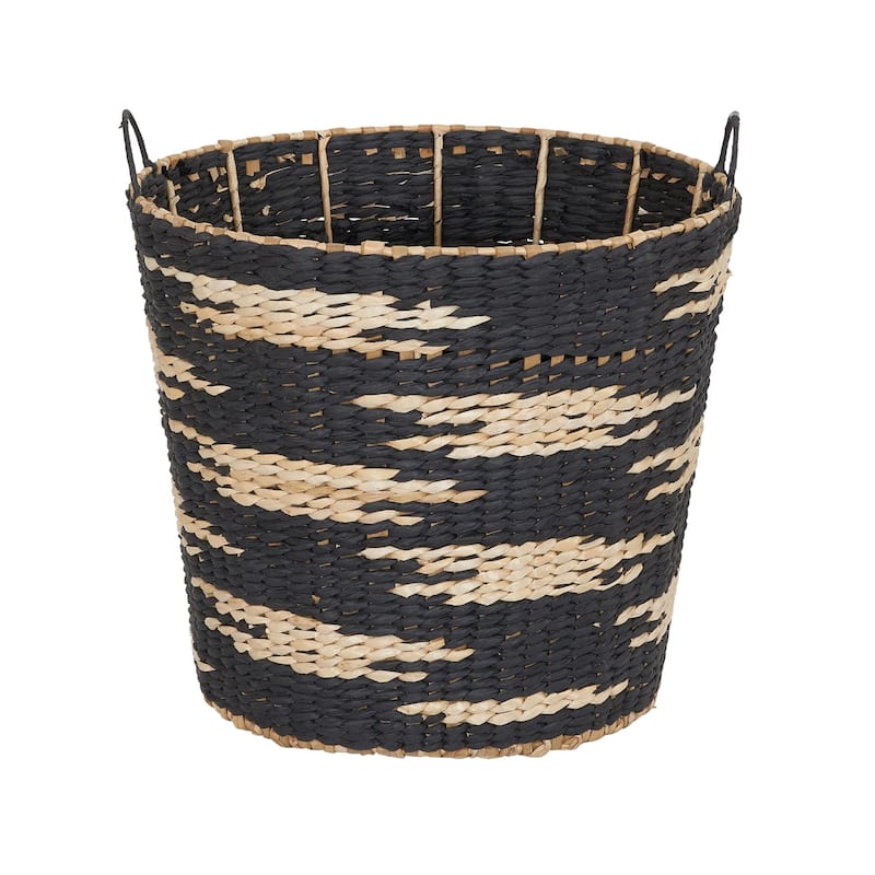 Household Essentials Handwoven Cattail and Paper Puddle Tapered Basket