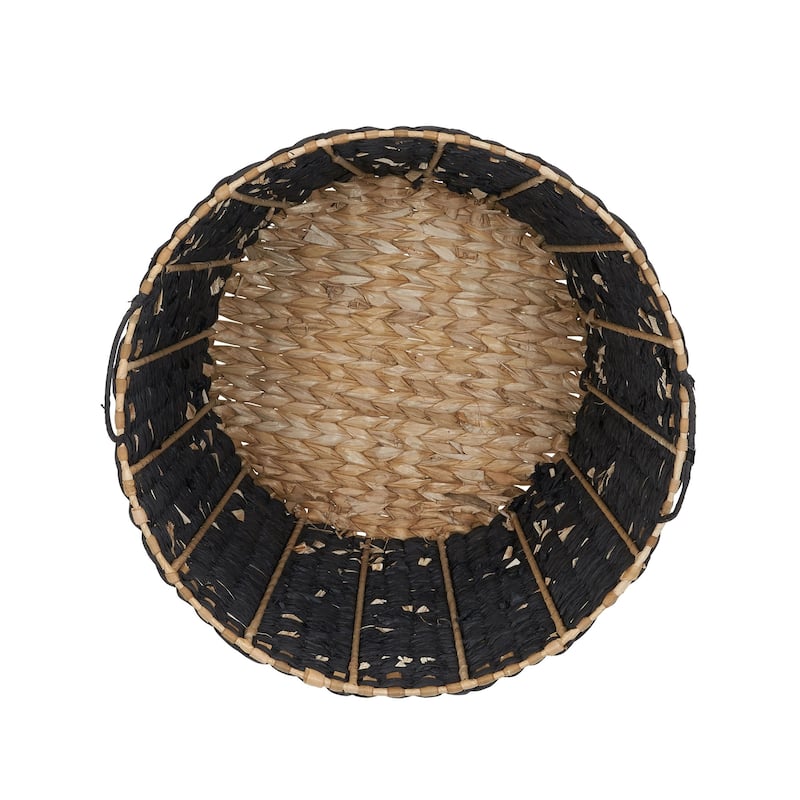 Household Essentials Handwoven Cattail and Paper Puddle Tapered Basket