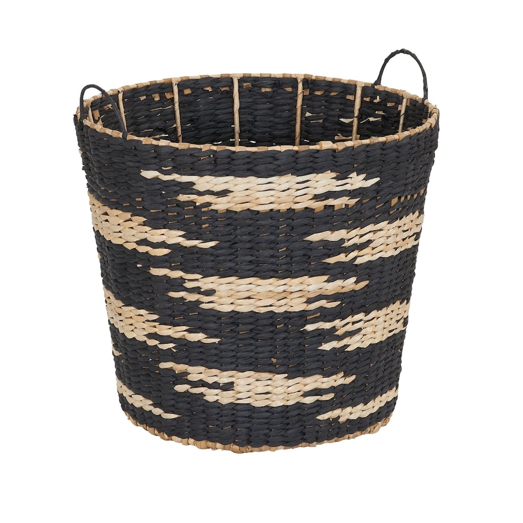 Household Essentials Handwoven Cattail and Paper Puddle Tapered Basket