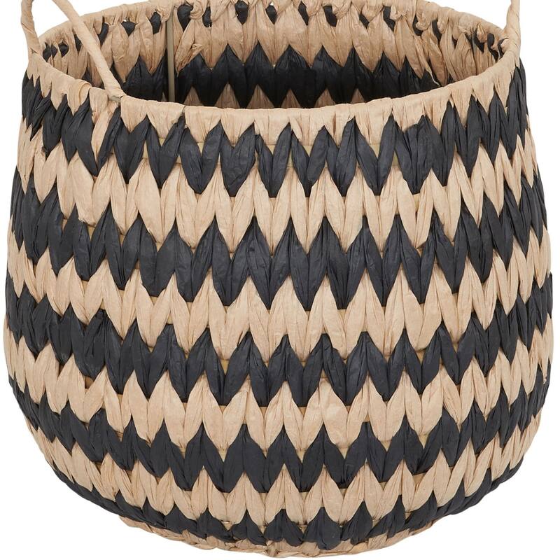 Household Essentials Cattail and Paper Flame Stitch Basket Set - Brown