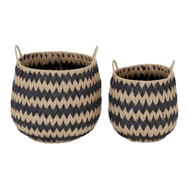 Household Essentials Cattail and Paper Flame Stitch Basket Set