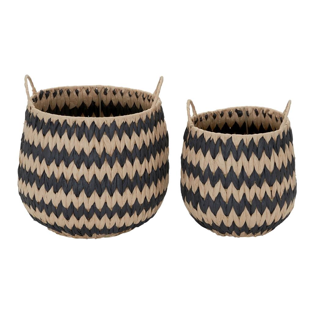 Household Essentials Cattail and Paper Flame Stitch Basket Set