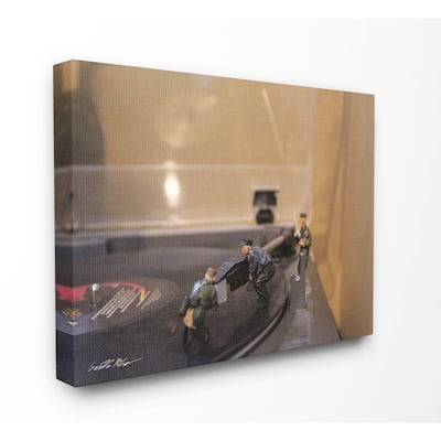 Stupell Comical Toy Army Men Scene Playing Music on Record Player, 11 x 14, Proudly Made in USA - Multi-Color