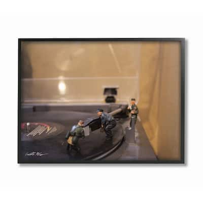 Stupell Comical Toy Army Men Scene Playing Music on Record Player, 11 x 14, Proudly Made in USA - Multi-Color