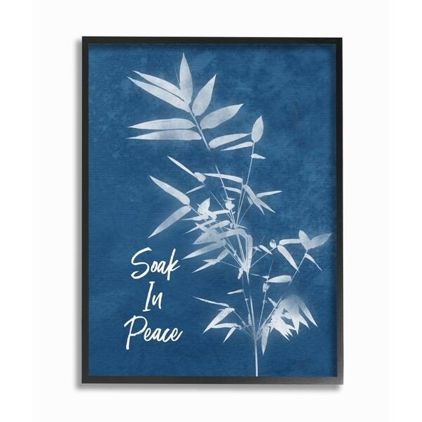 Shop The Stupell Home Decor Soak In Peace Indigo Blue Plant