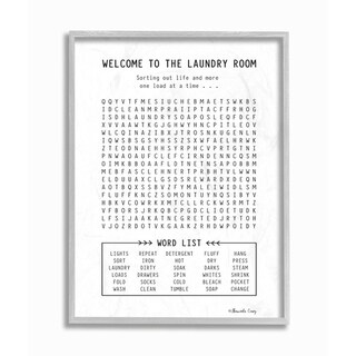 Stupell Black and White Laundry Room Crossword Puzzle Sign 11 x 14