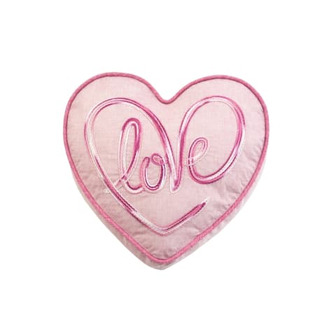 Love Heart Accent Pillow in Pink