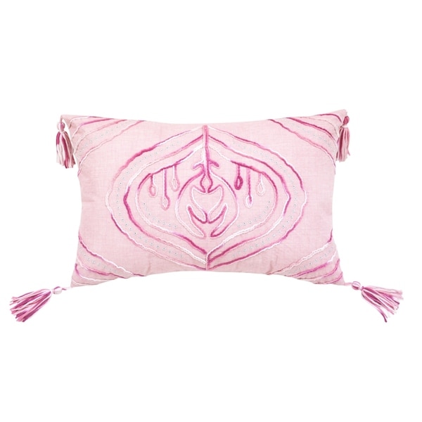 Tie Dyed Cardiff Light Pink Rectangle Accent Pillow Bed Bath