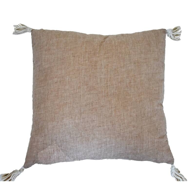 Chenille Damask Beige Rectangle Accent Pillow