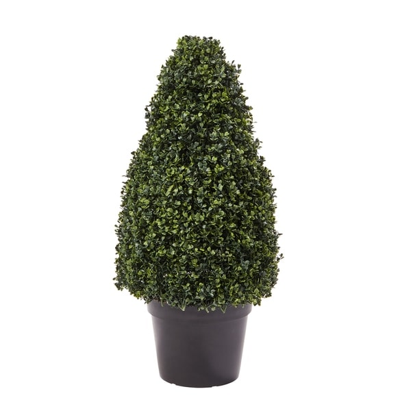 Pure Garden 36-inch Artificial Boxwood Topiary-Tower Style Faux Plant in Sturdy Pot Realistic Indoor or Outdoor Potted Shrub. Opens flyout.