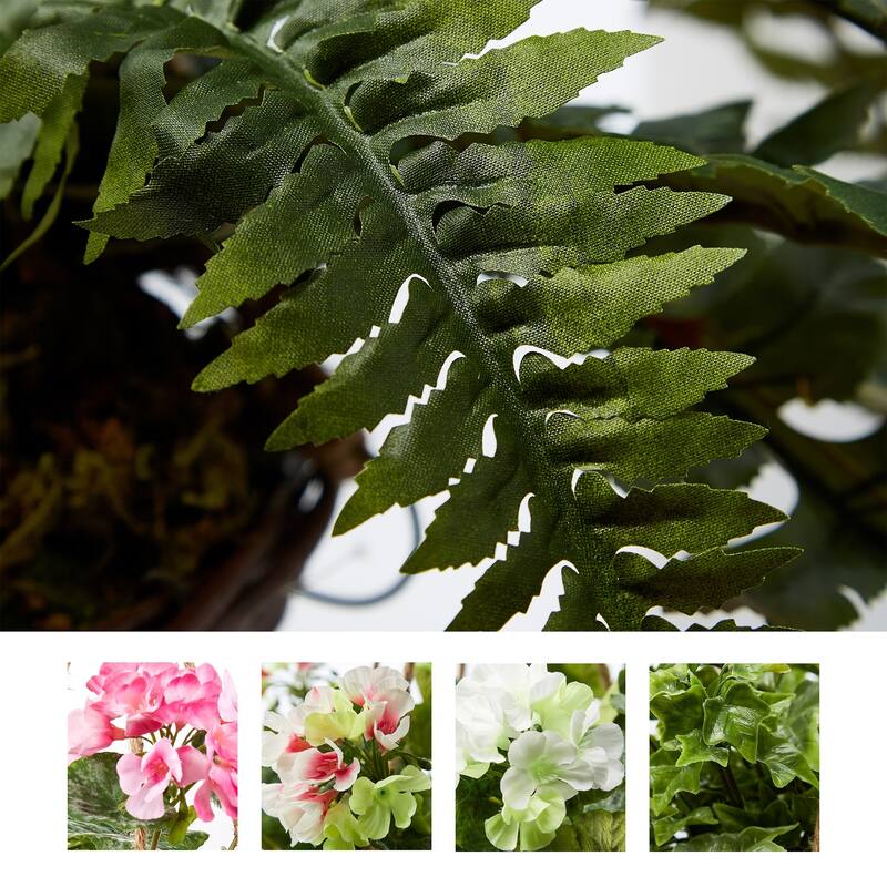 Faux Boston Fern- Hanging Natural And Lifelike Artificial Arrangement 