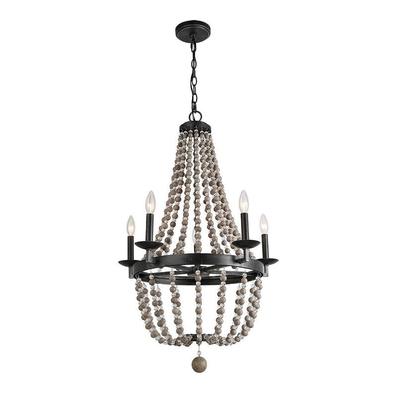5 Light Wood Bead Empire Chandeliers Bohemian Lighting 22 Light Wood Bead Empire Chandeliers