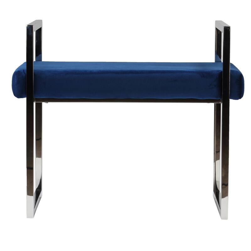 Cortesi Home Anna Contemporary Velvet Bench, Blue