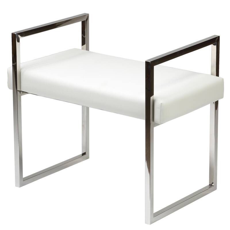 Cortesi Home Anna Contemporary Vinyl Bench, White
