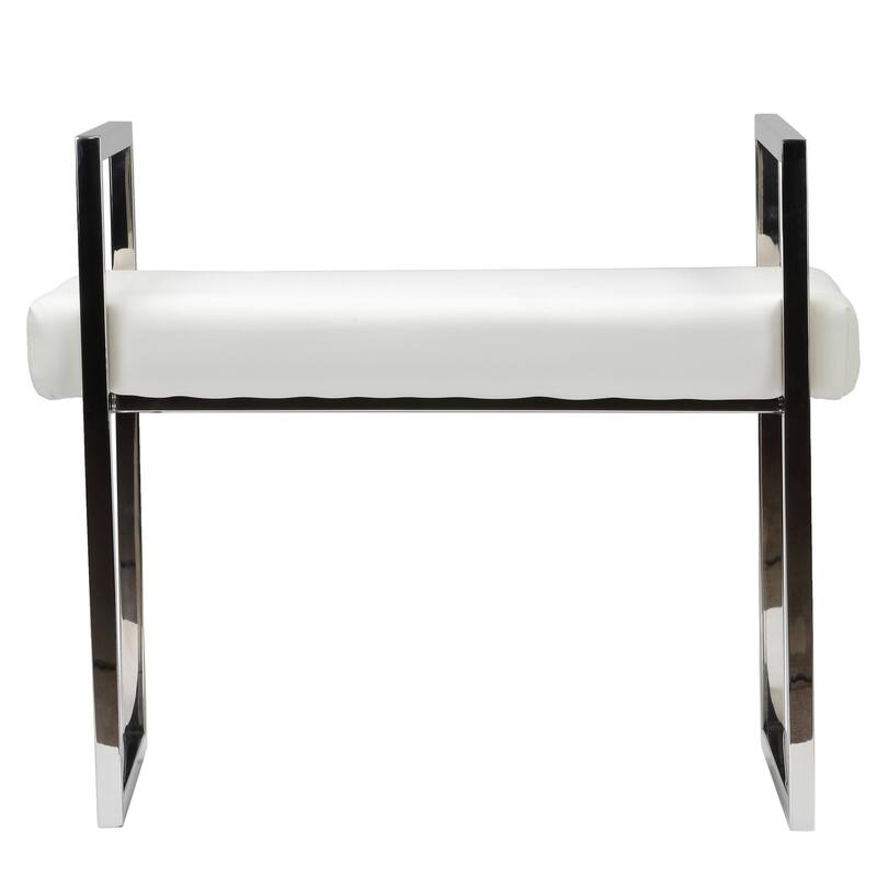 Cortesi Home Anna Contemporary Vinyl Bench, White