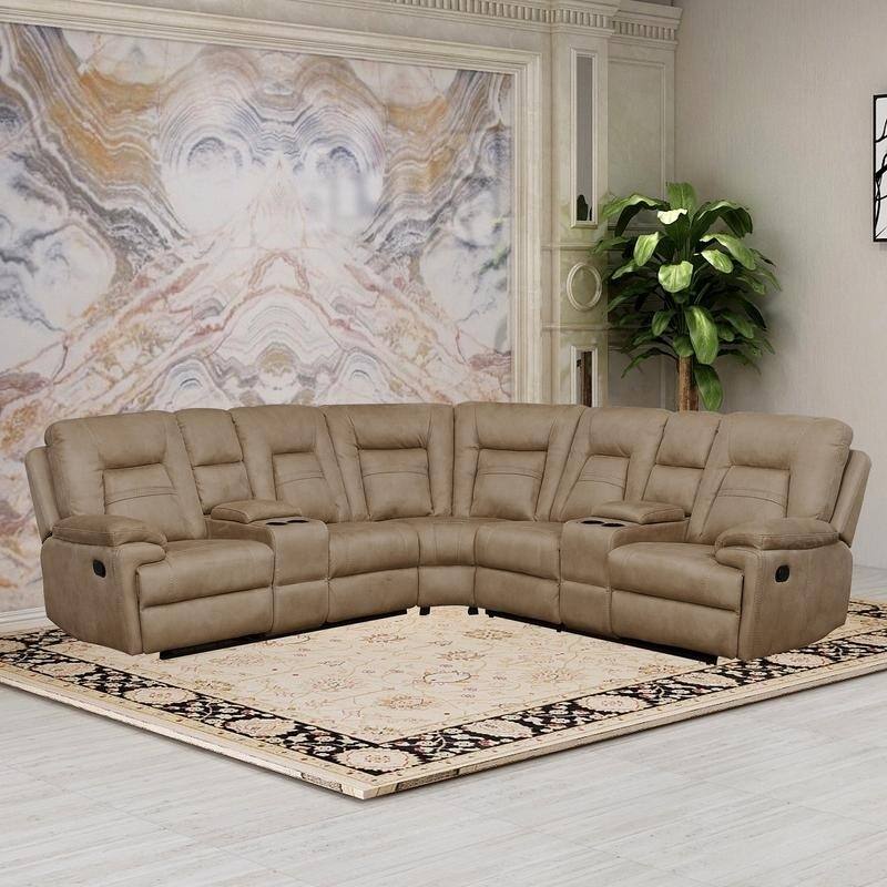 Vanity Art Brown Microfiber 3-Pieces Reclining Loveseat with Console Living Room Set Recliner Sofa - N/A
