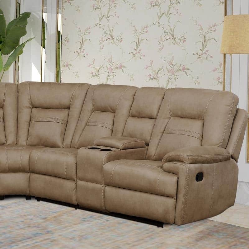 Vanity Art Brown Microfiber 3-Pieces Reclining Loveseat with Console Living Room Set Recliner Sofa - N/A