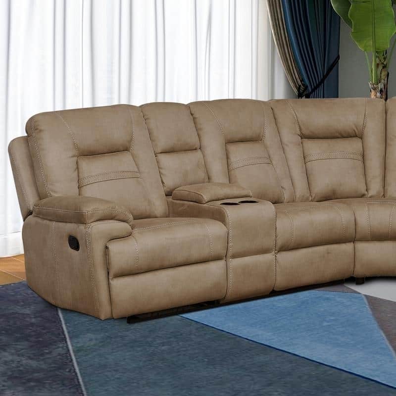 Vanity Art Brown Microfiber 3-Pieces Reclining Loveseat with Console Living Room Set Recliner Sofa - N/A