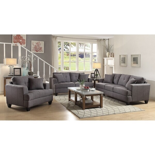 Ashton Charcoal 3-piece Living Room Set