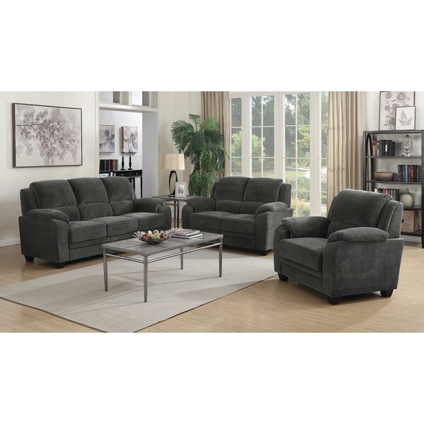 Bradenton 3-piece Velvet Living Room Set