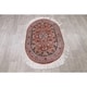preview thumbnail 9 of 10, Antique Hereke Geometric Hand-Knotted Silk Turkish Oriental Rug - 4'2" x 2'8" Oval