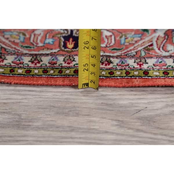 Antique Hereke Geometric Hand-Knotted Silk Turkish Oriental Rug - 4'2" x 2'8" Oval