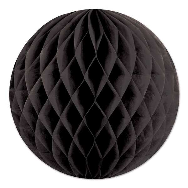 Beistle 12" Home Party Hanging Tissue Ball Decoration, Black - 24 Pack